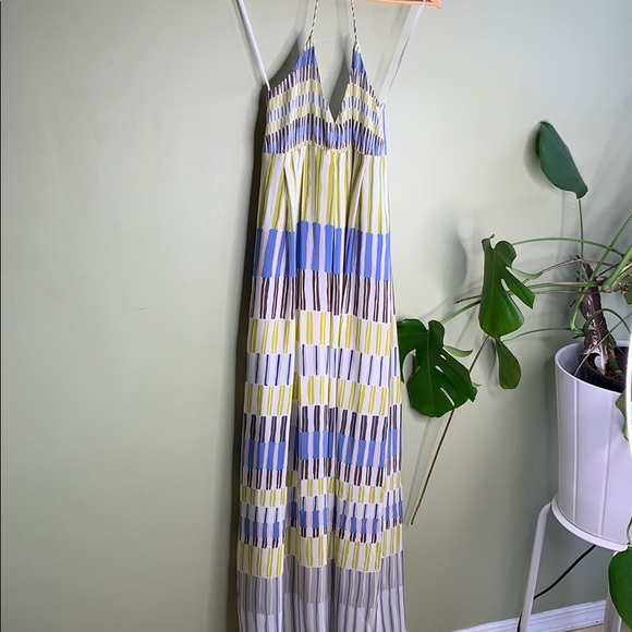 NWT Massimo Dutti SILK Halter Maxi Dress Green - Picture 2 of 6